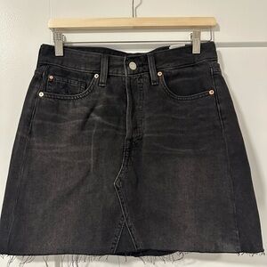 H&M Black Denim Mini Skirt